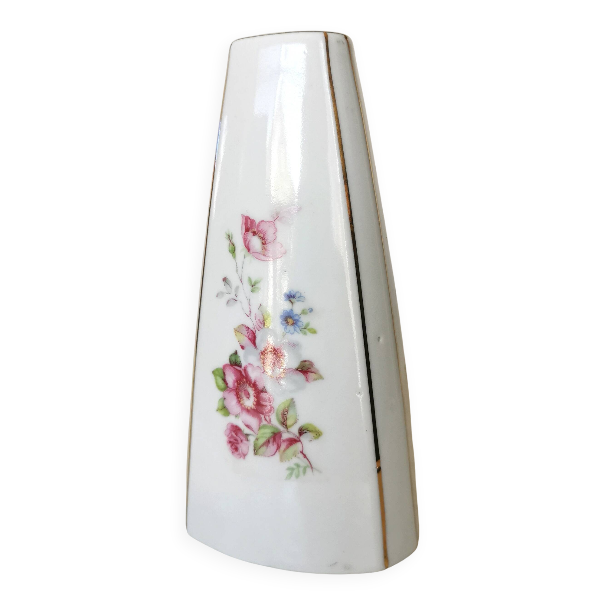 Vase vintage Jugoporcelan : porcelaine florale yougoslave des années 1970