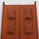 Large 17th century Monastery doors in terracotta lacquered oak, Portugal
