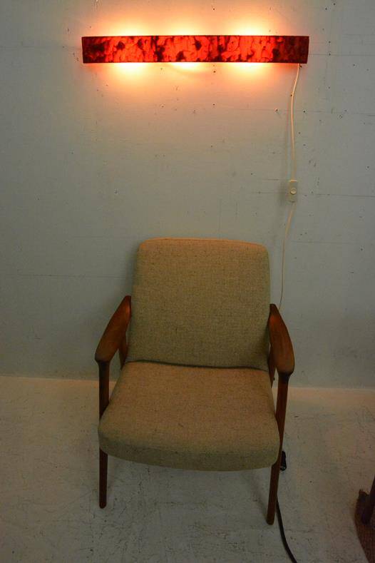 Long vintage red wall light