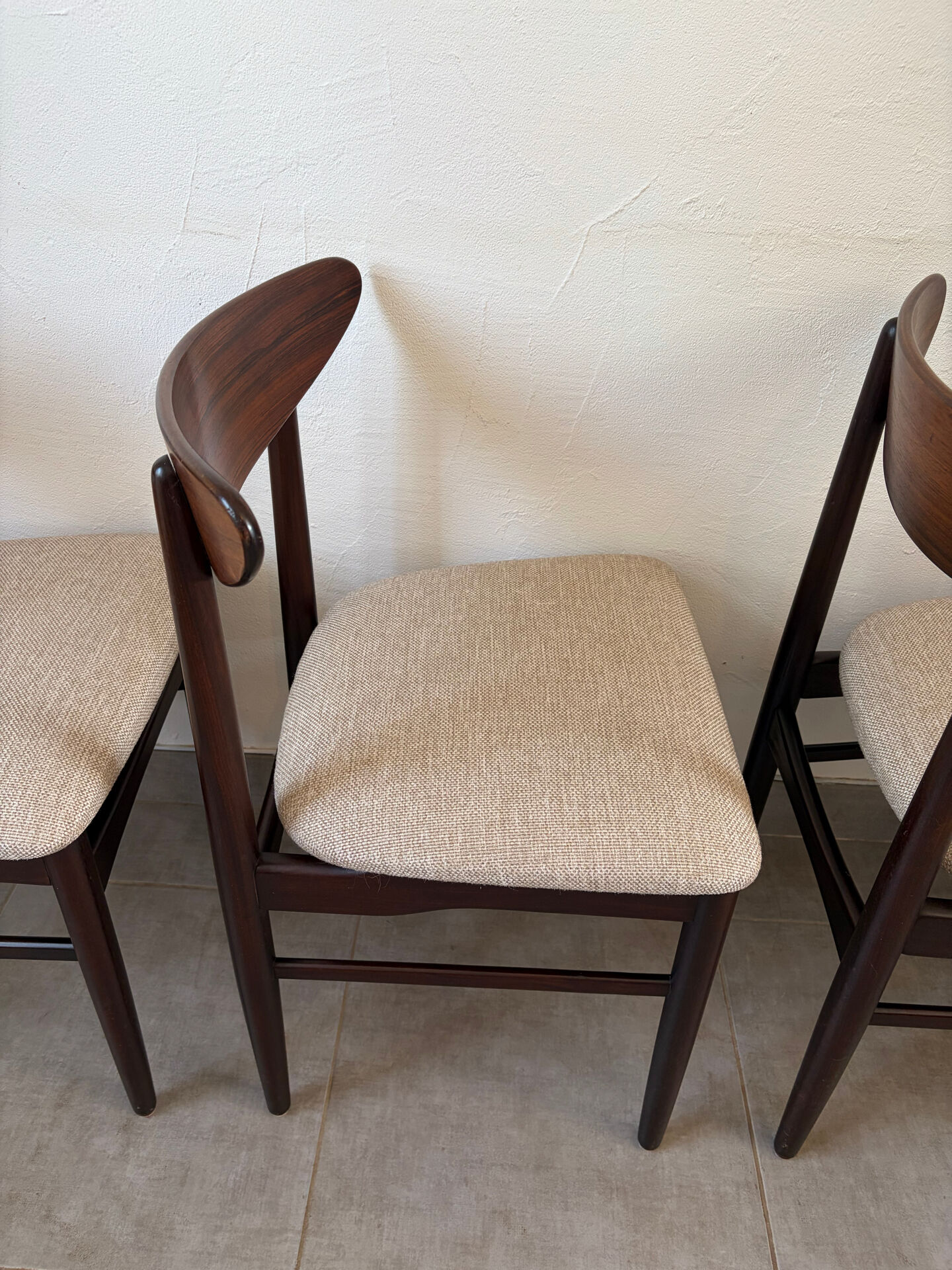 6 vintage Scandinavian teak chairs by Dyrlund