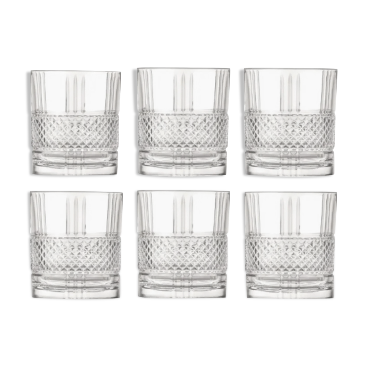 Set of 6 crystal whisky glasses