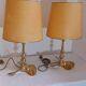 Lot de 2 lampes Hollywood Regency, années 1960/70, en laiton