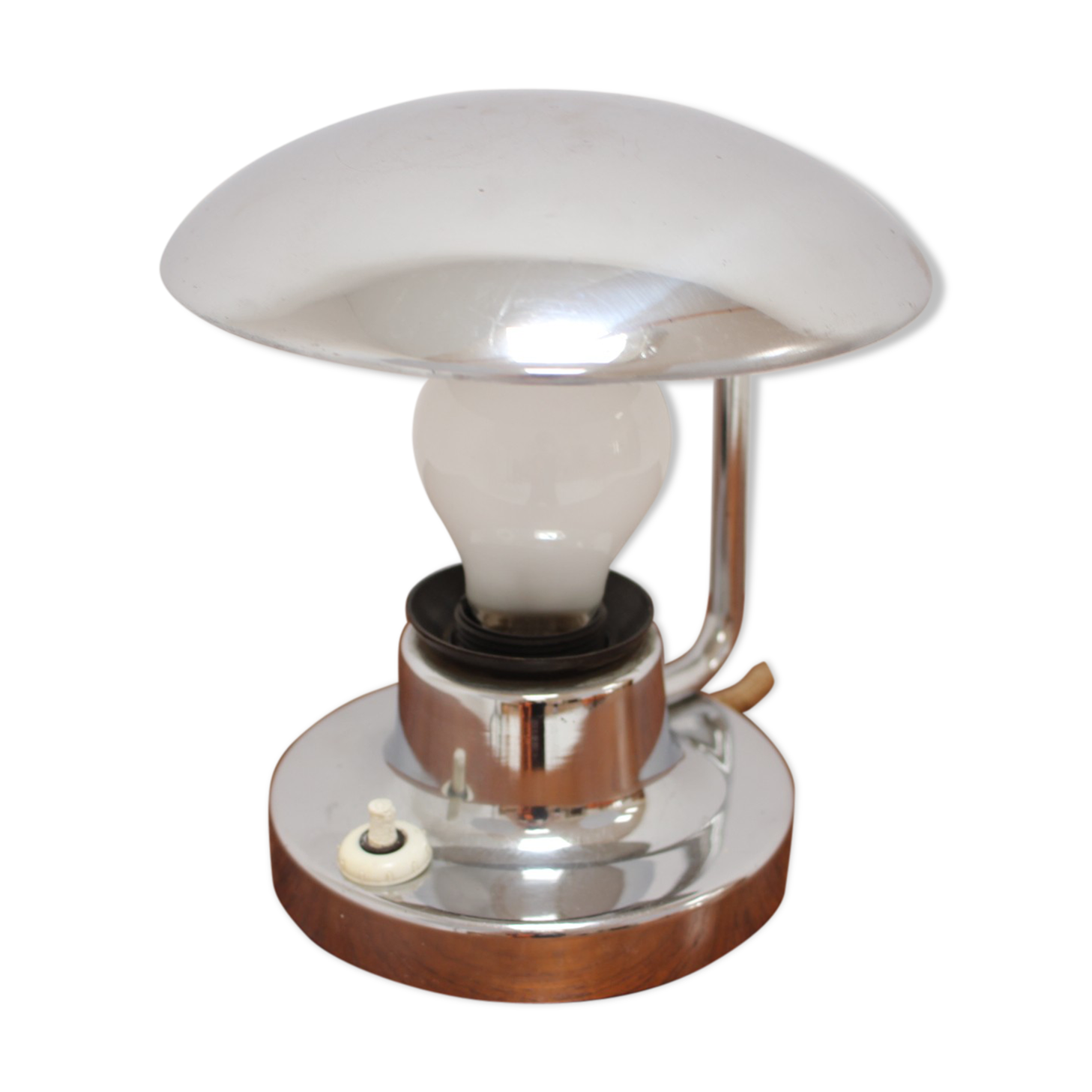 Big bauhaus brass table lamp, 1930