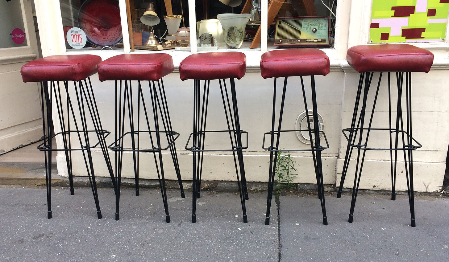 Bar stool Eiffel coating base skai 1960