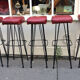 Tabouret de bar piètement Eiffel revêtement skaï 1960