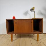 Small Danish teak sideboard with sliding doors – 1960s