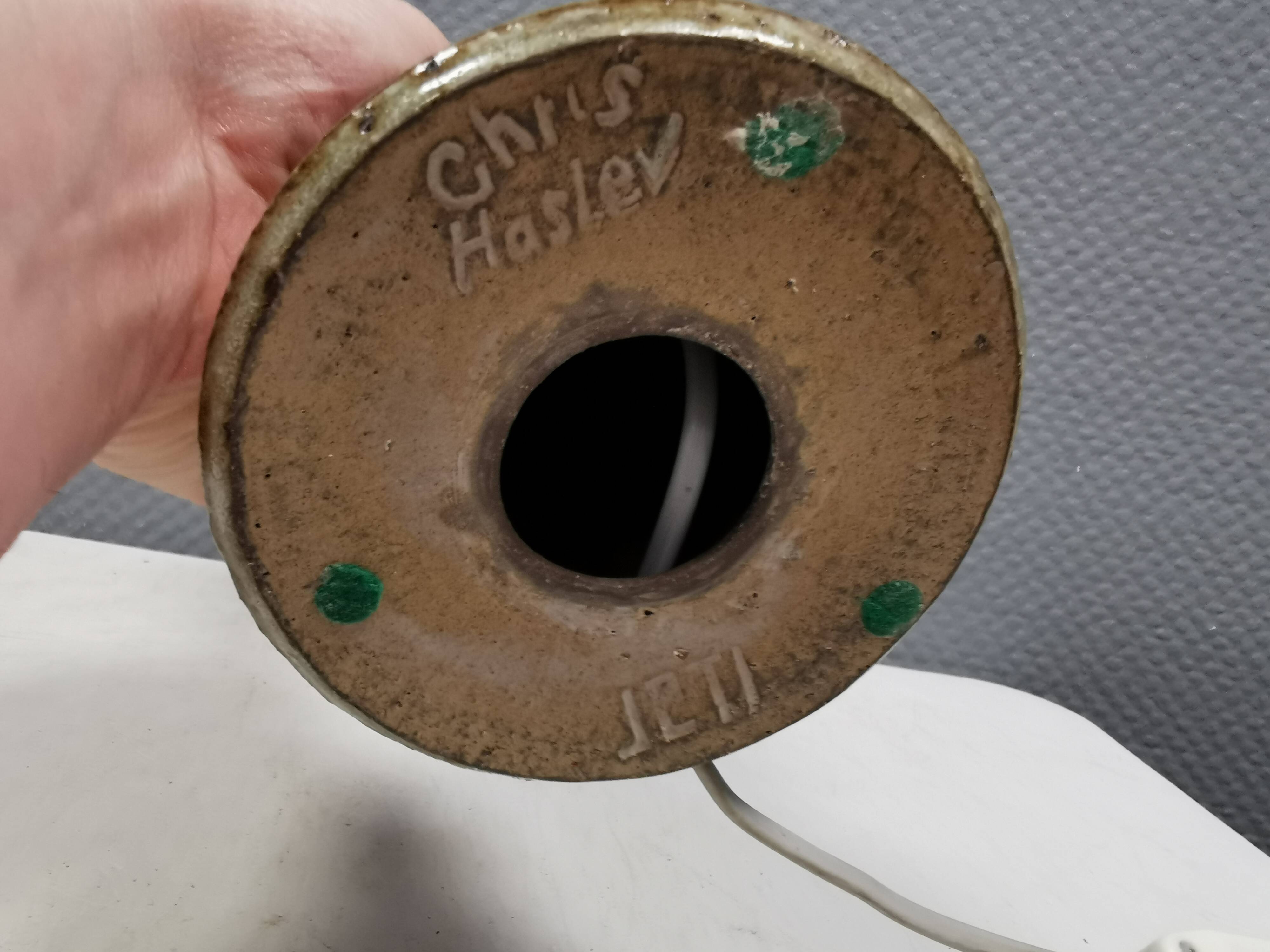 Small ceramic table lamp by Børge Christoffersen, Denmark, 1980s.