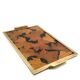 Hollywood regency brass and leaves resin tray, Montagnani Firenze Italy 1970s