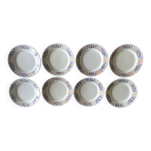 8 assiettes plates anciennes en faïence de Gien