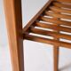 Scandinavian vintage teak nightstand with slatted shelf