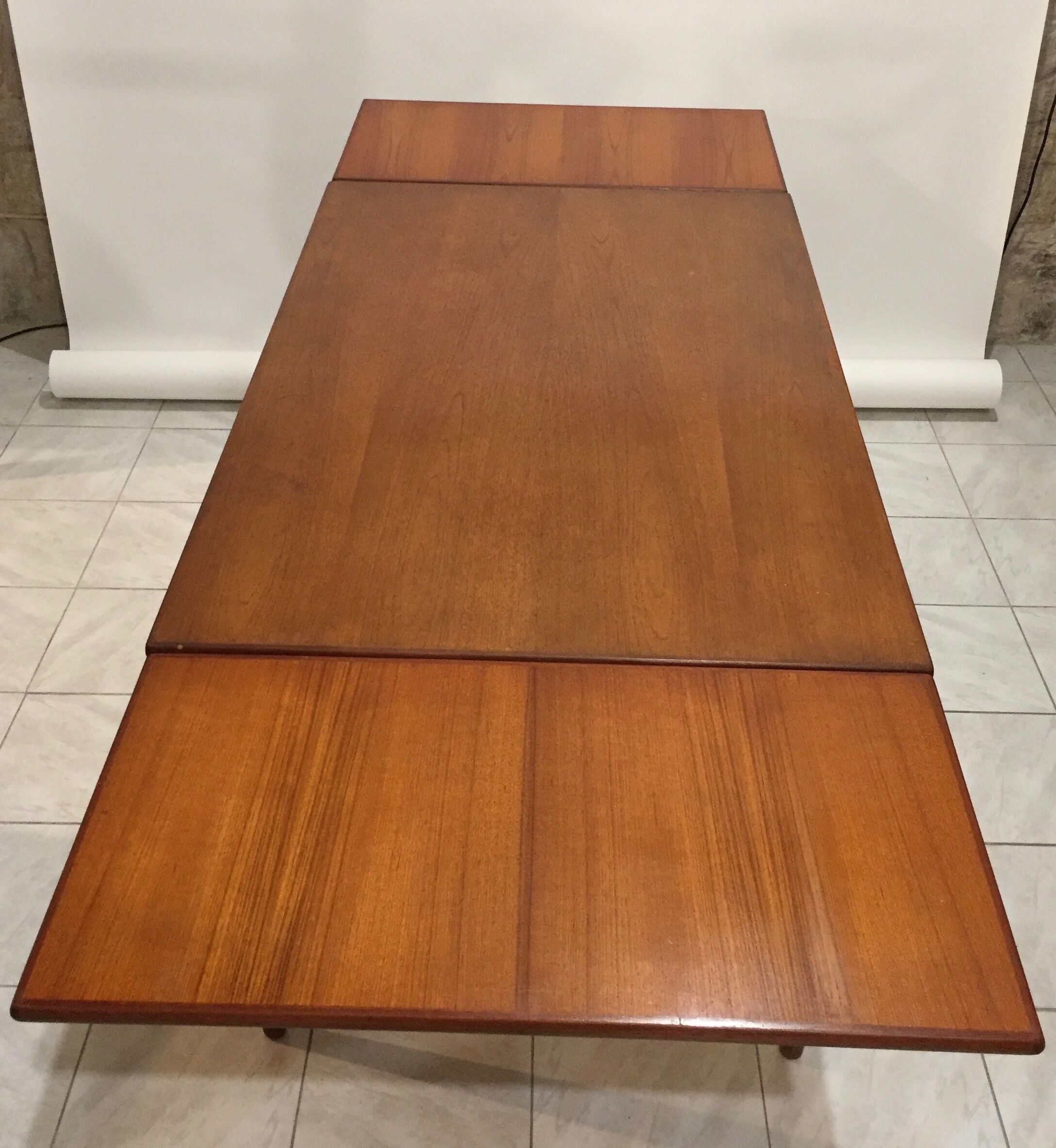 Danish dining table with extension cords