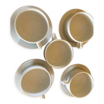 porcelaine Superbe lot de 5 grandes tasses et 4 sous tasses bavaria germany