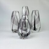 Midcentury collection of art glass vases by Vicke Lindstrand for Kosta Sweden.