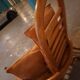 Set de fauteuils en bambou et cuir années 60'S