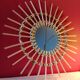Vintage bohemian woven rattan sun mirror