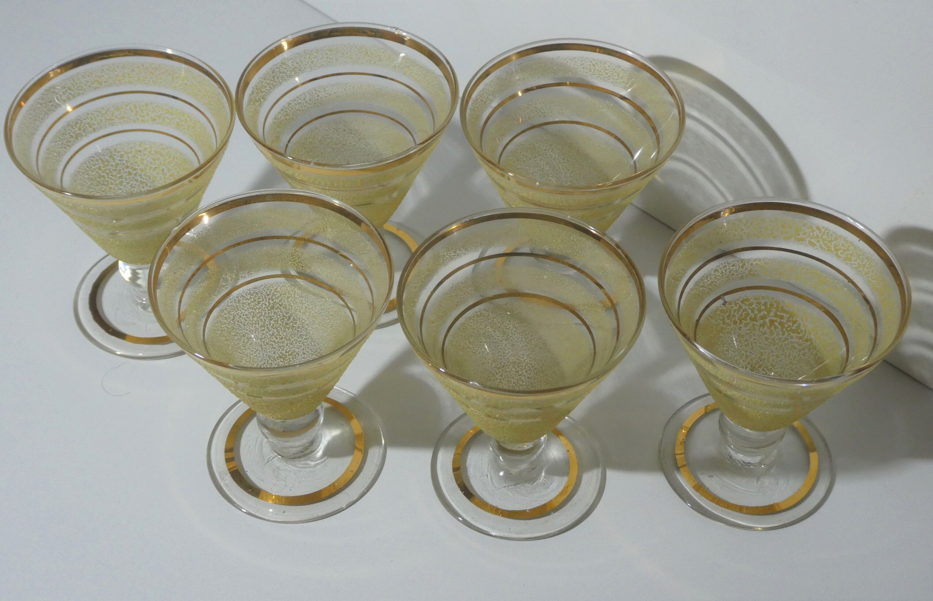 6 art deco glasses
