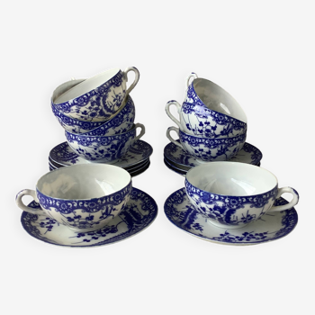 Japanese cobalt blue eggshell porcelain cups