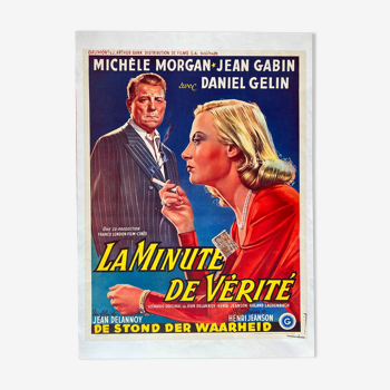 Affiche cinéma originale "La Minute de vérité" Jean Gabin 37x48cm 1952