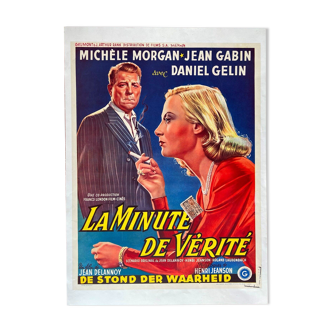 Affiche cinéma originale "La Minute de vérité" Jean Gabin 37x48cm 1952