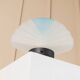 Murano Glass Shell Table Lamp in White with Blue Accent – Italian 1980s Vintage Space Age Design