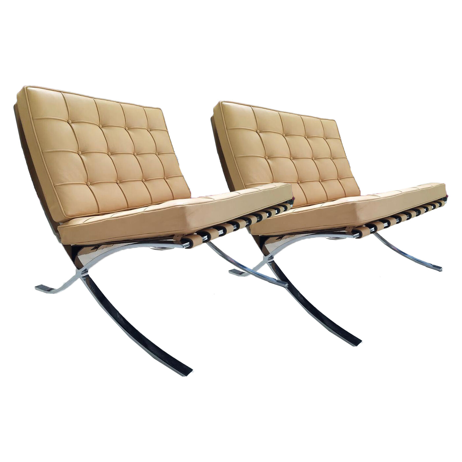 Knoll, pair of Barcelona easy chairs