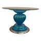 Table basse italienne des années 1980 en verre de Murano bleu et argent de style vénitien