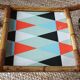Vintage bamboo and rattan serving cart