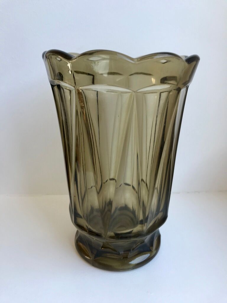 Smoked glass vase 60s-70s