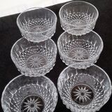6 ramequins Arcoroc France en verre trempé ciselé vintages des années 70