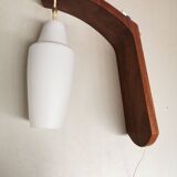 Pair of vintage Scandinavian wall lights. Teak lamp Louis KALFF