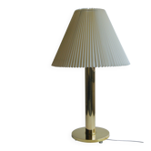 Giant vintage brass table lamp in cylindrical column design. Denmark 1960s