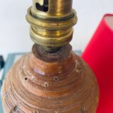 Carved wooden lamp