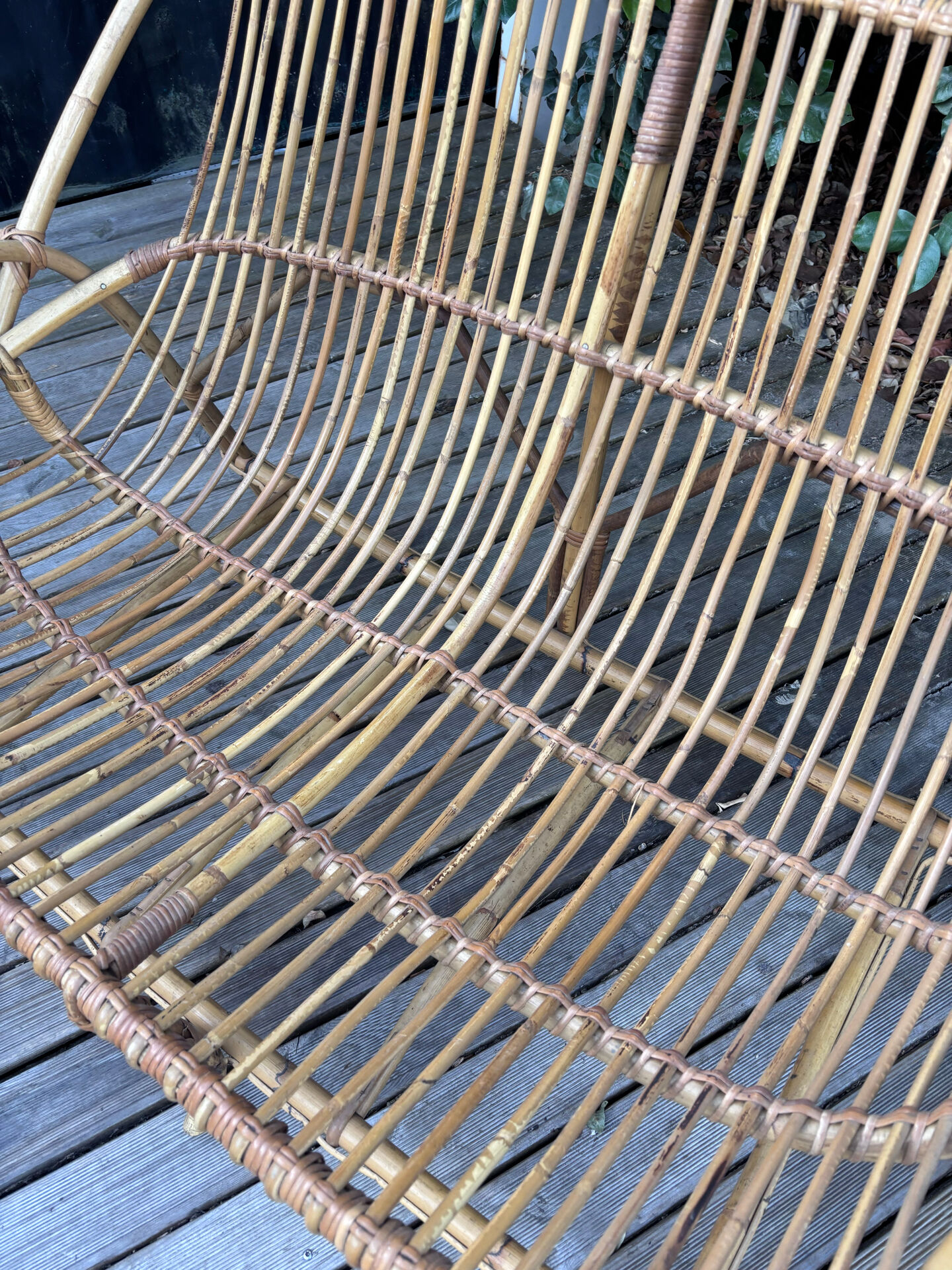 Rattan bench sofa