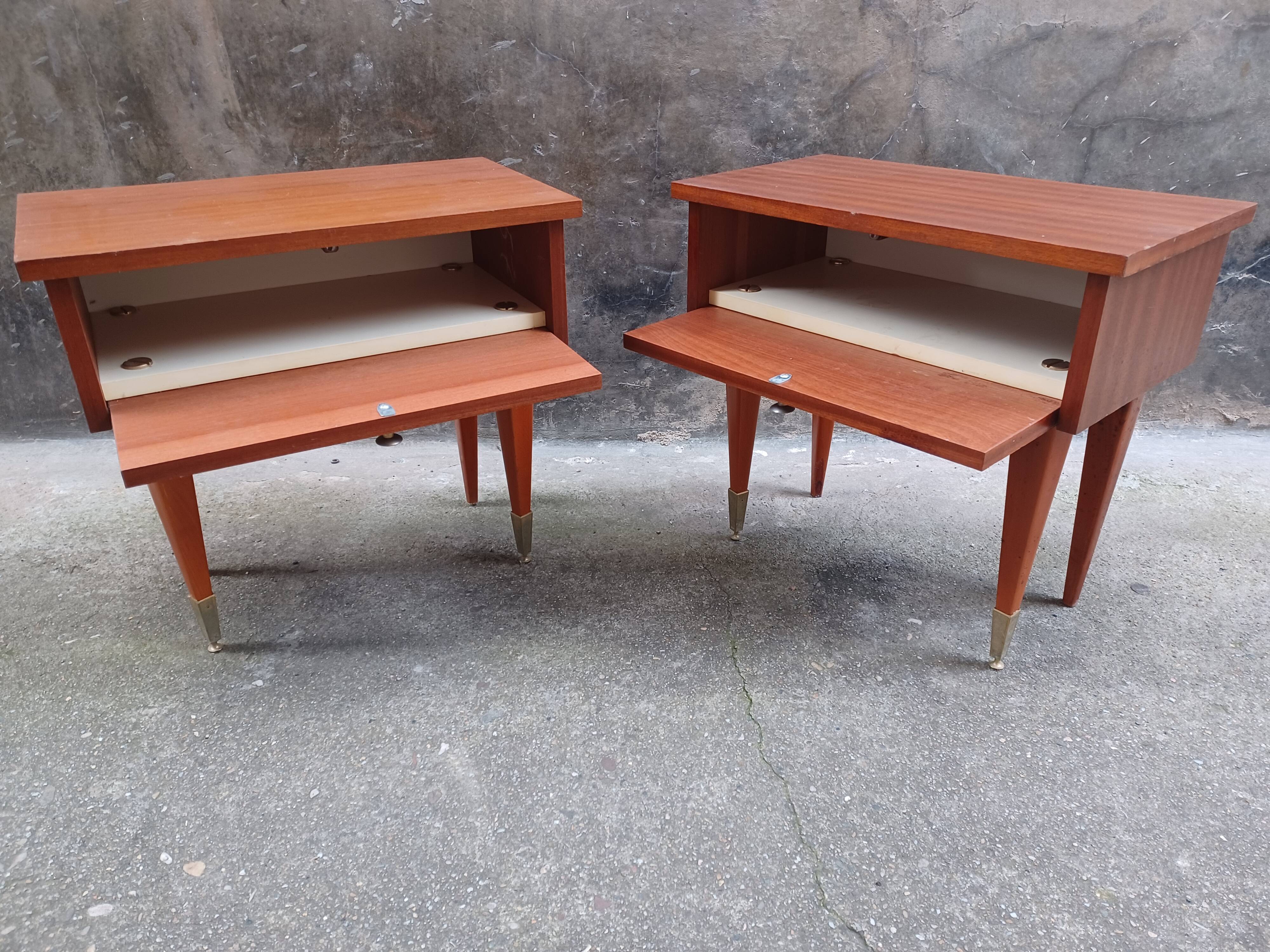 Pair of bedside tables, 60'S