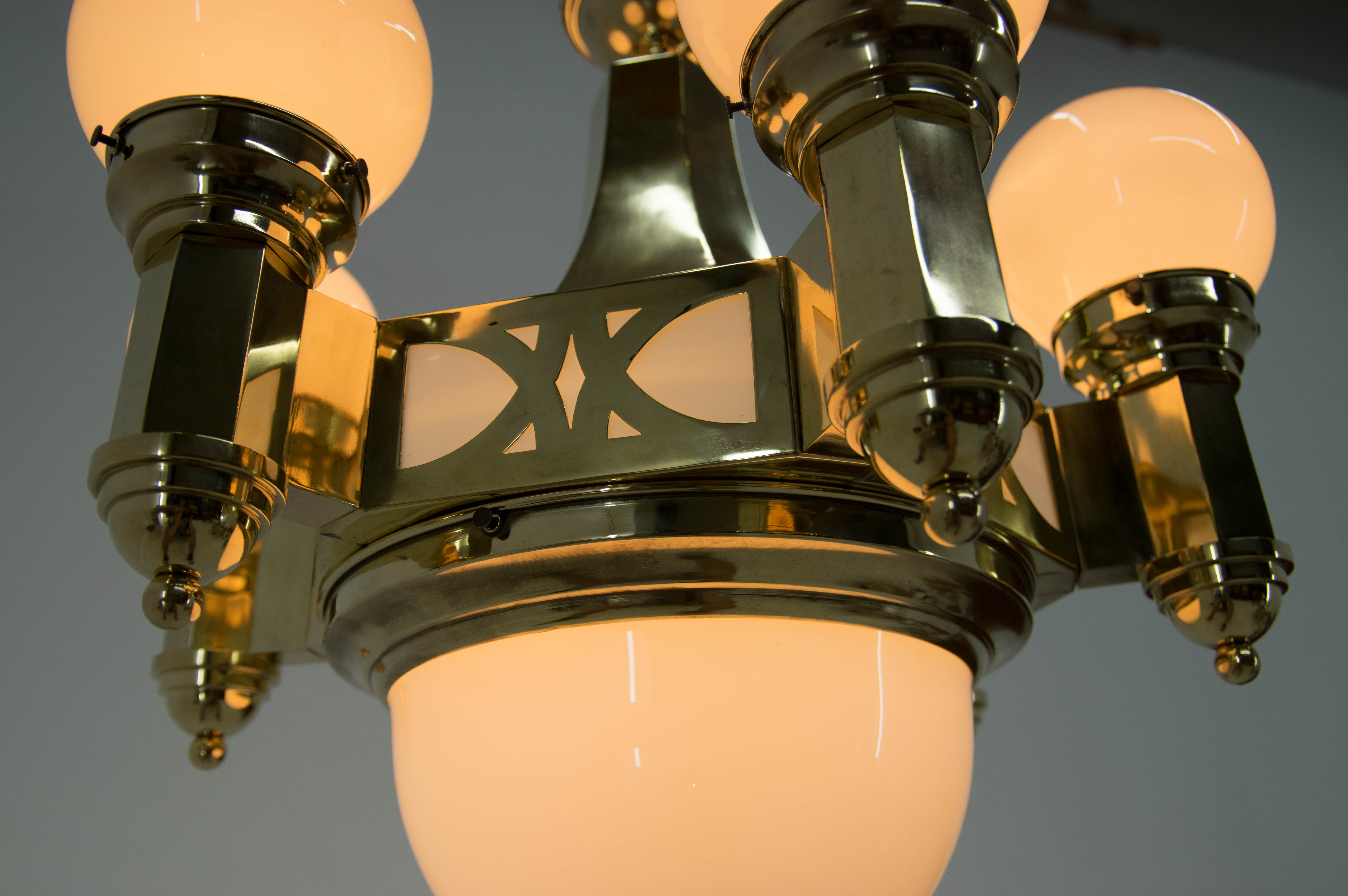 Rare Art Nouveau Chandelier by Emil Kralik, 1920s