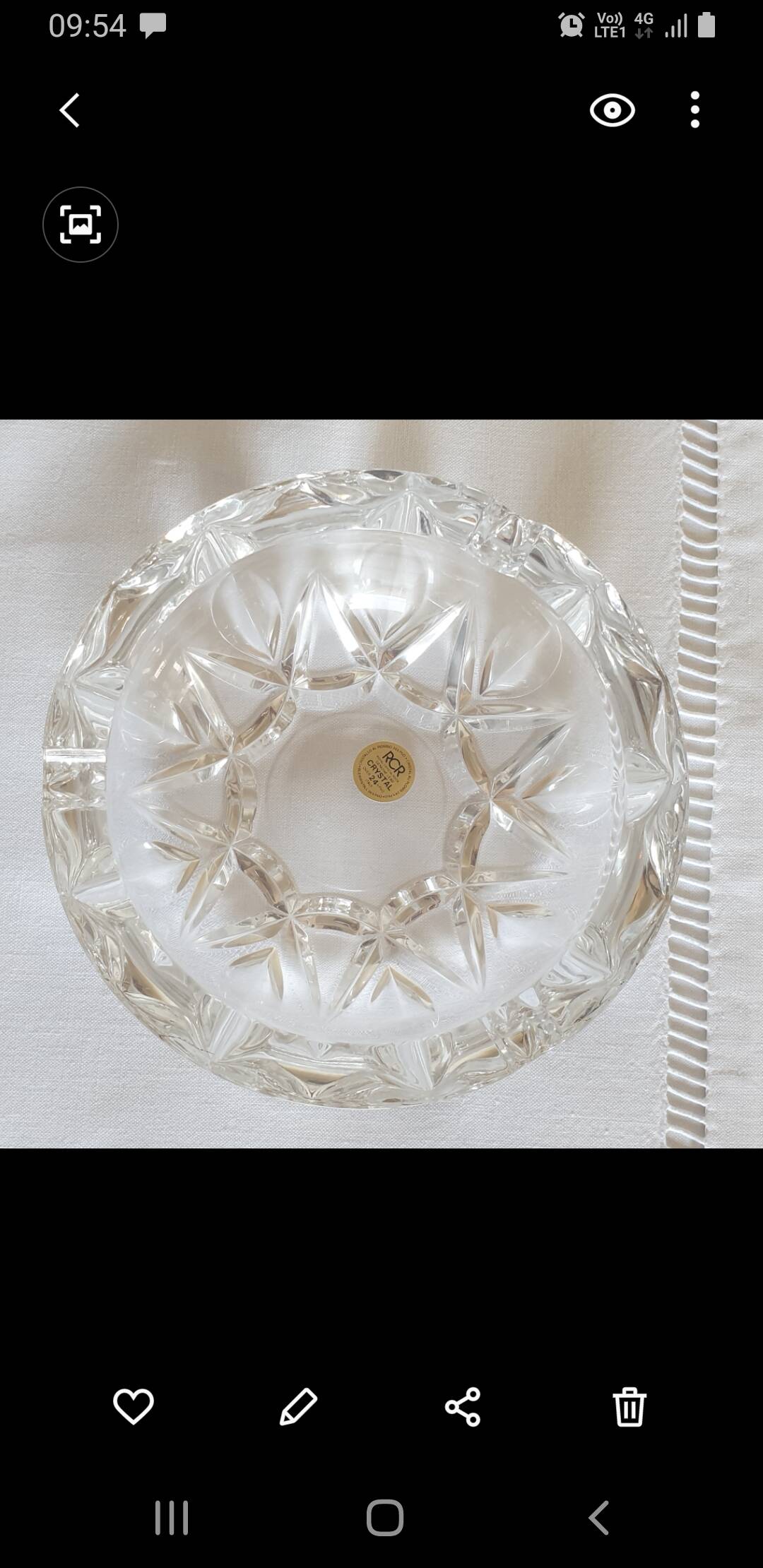 Vintage ashtray in rcr crystal (possibly empty - jewellery)