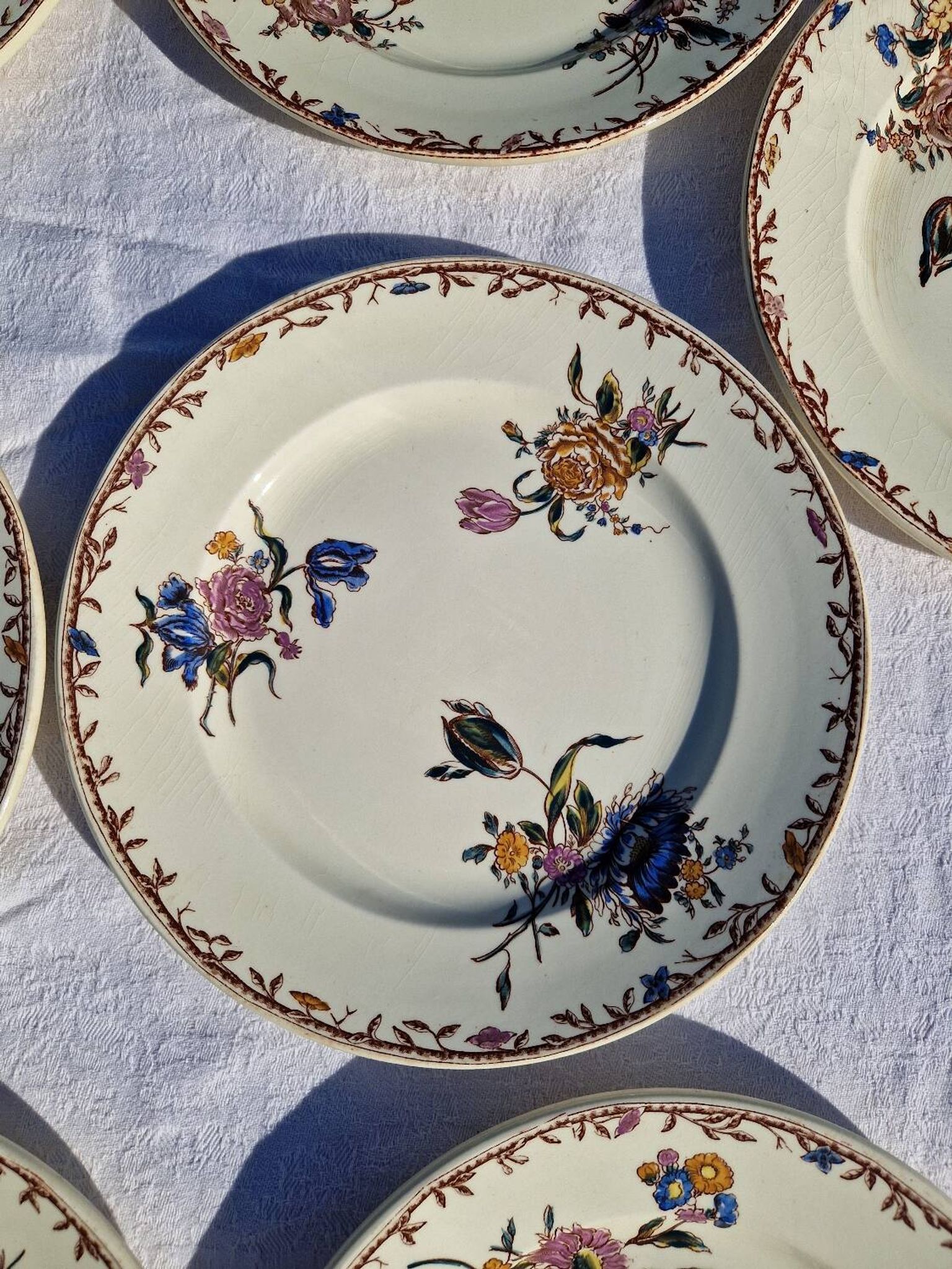 Clairefontaine earthenware plate and fruit bowl set, Saxe model