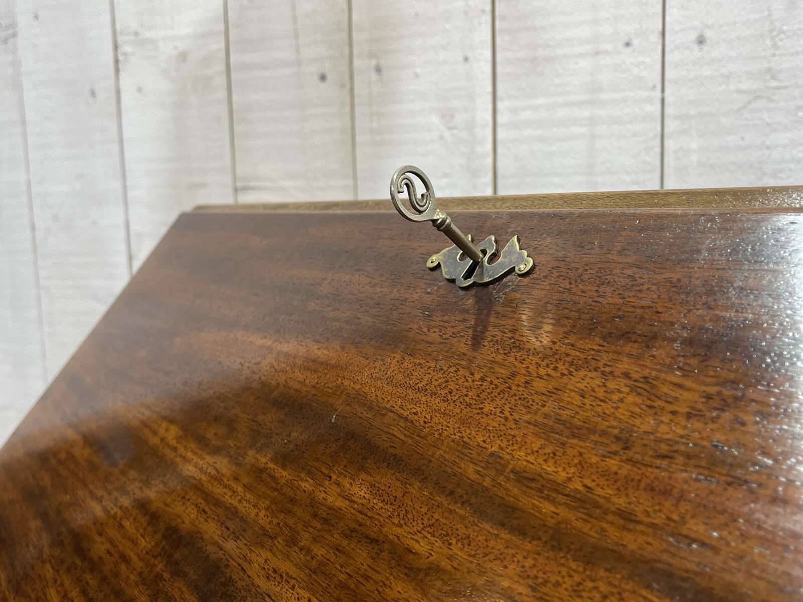 1930s English curved mahogany back desk