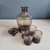 Smoked glass liqueur set