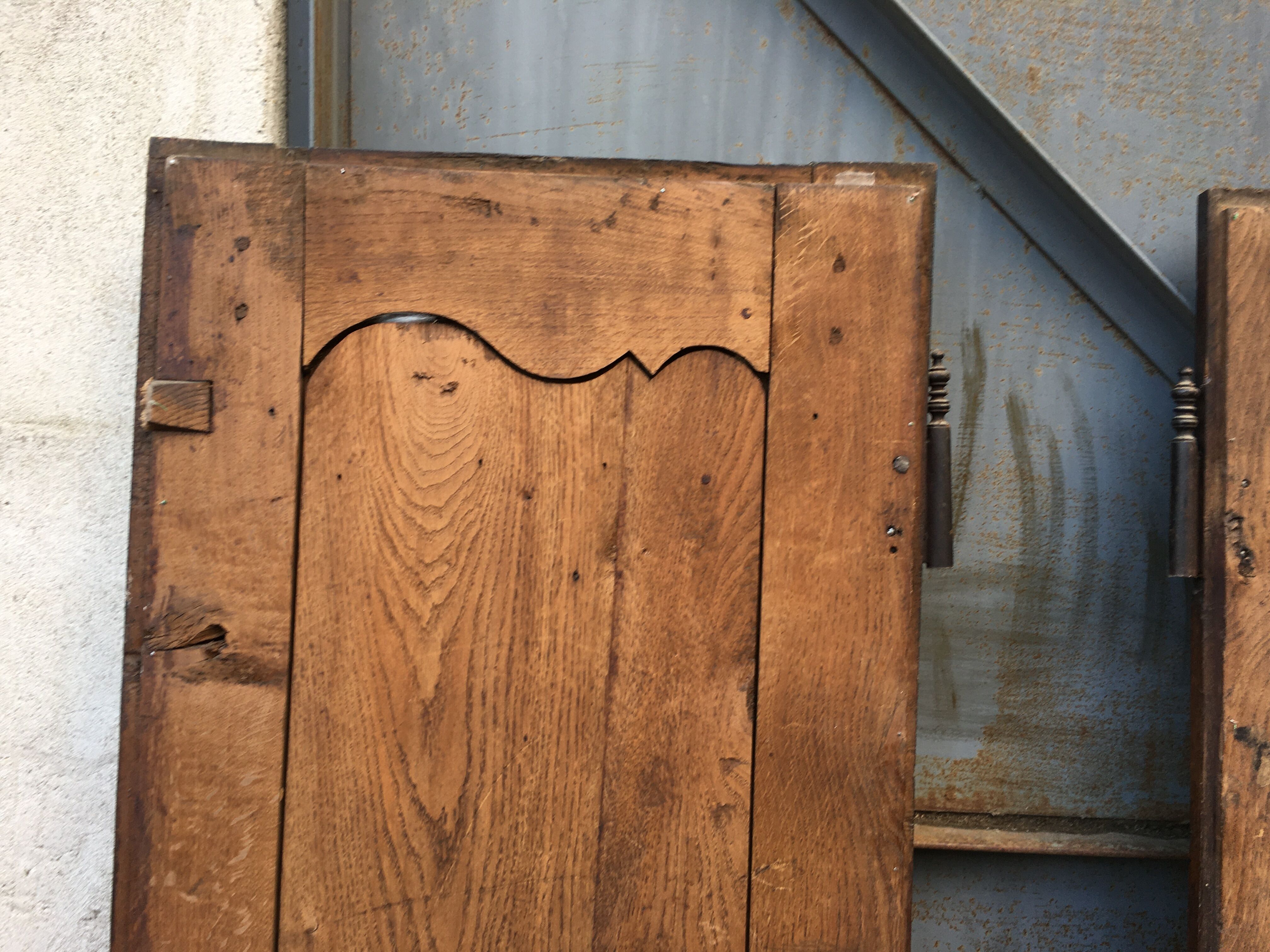 Pair of solid oak cabinet doors