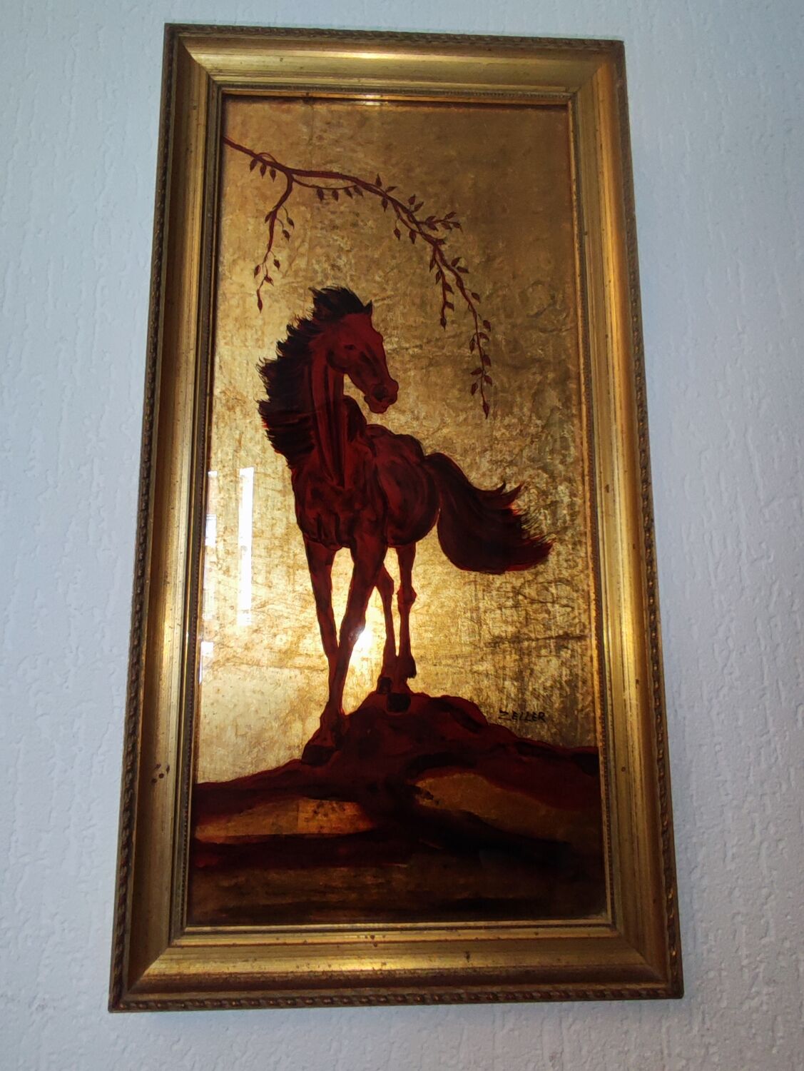 Gold leaf horse painting