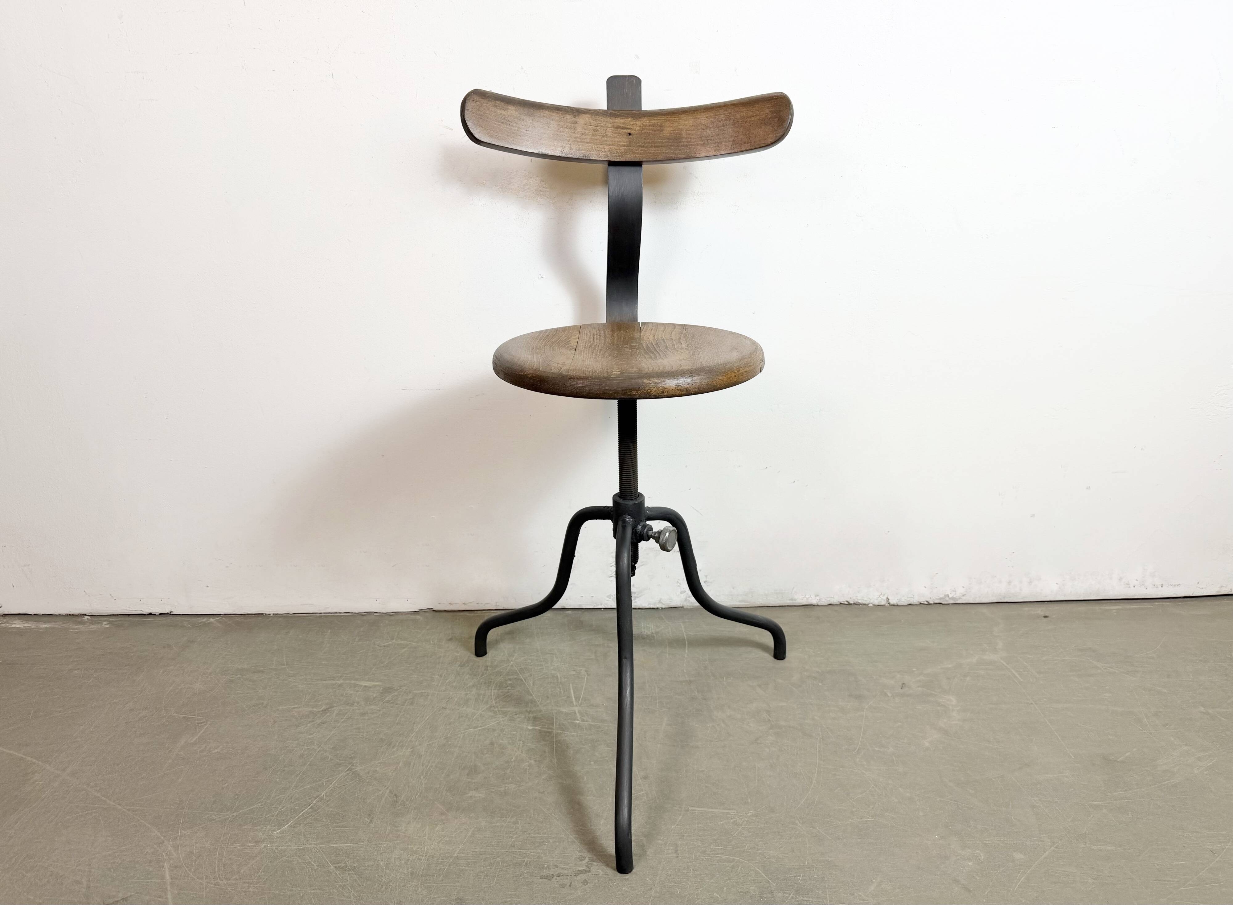 Industrial Factory Swivel Chair, 1950s