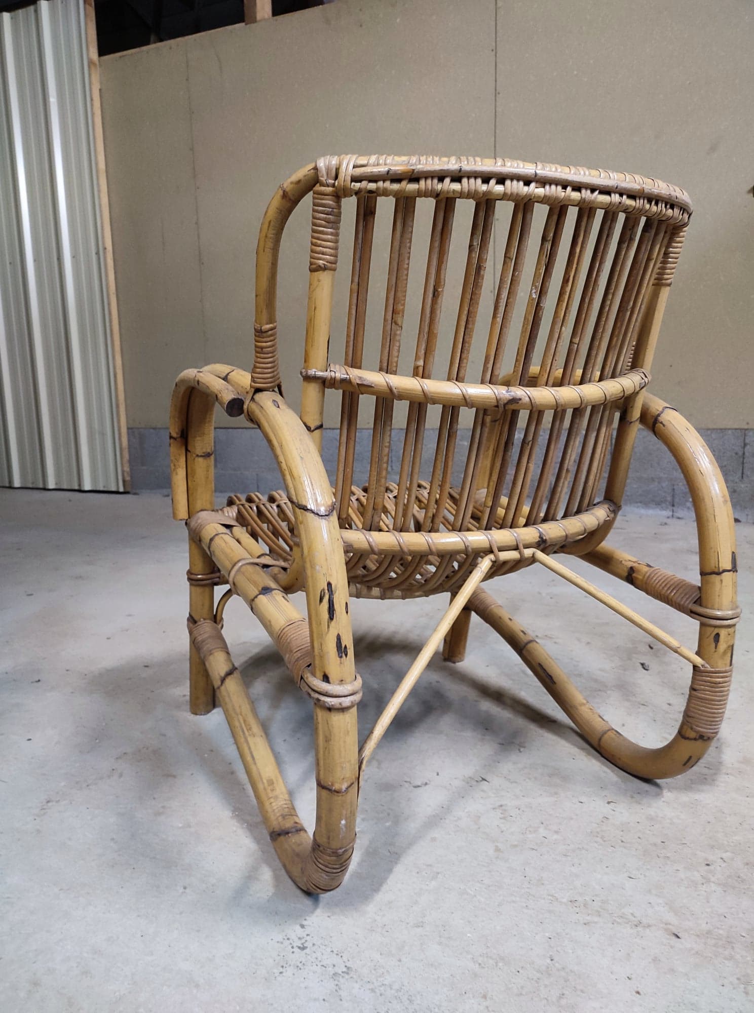 Rattan armchair 1960