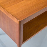 Asymmetrical Mid-Century Teak Desk with Bar, 1960s