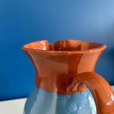 blue glazed ceramic carafe / blue glazed ceramic vase