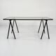 "Trestle" glass and metal desk by Rodney Kinsman for Bieffeplast, 198