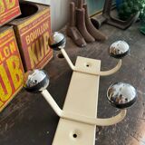 Wall coat rack with 2 vintage ball hooks