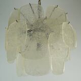 Mid century pendant light with 30 acrylic discs like ice glass 1960s 1970s