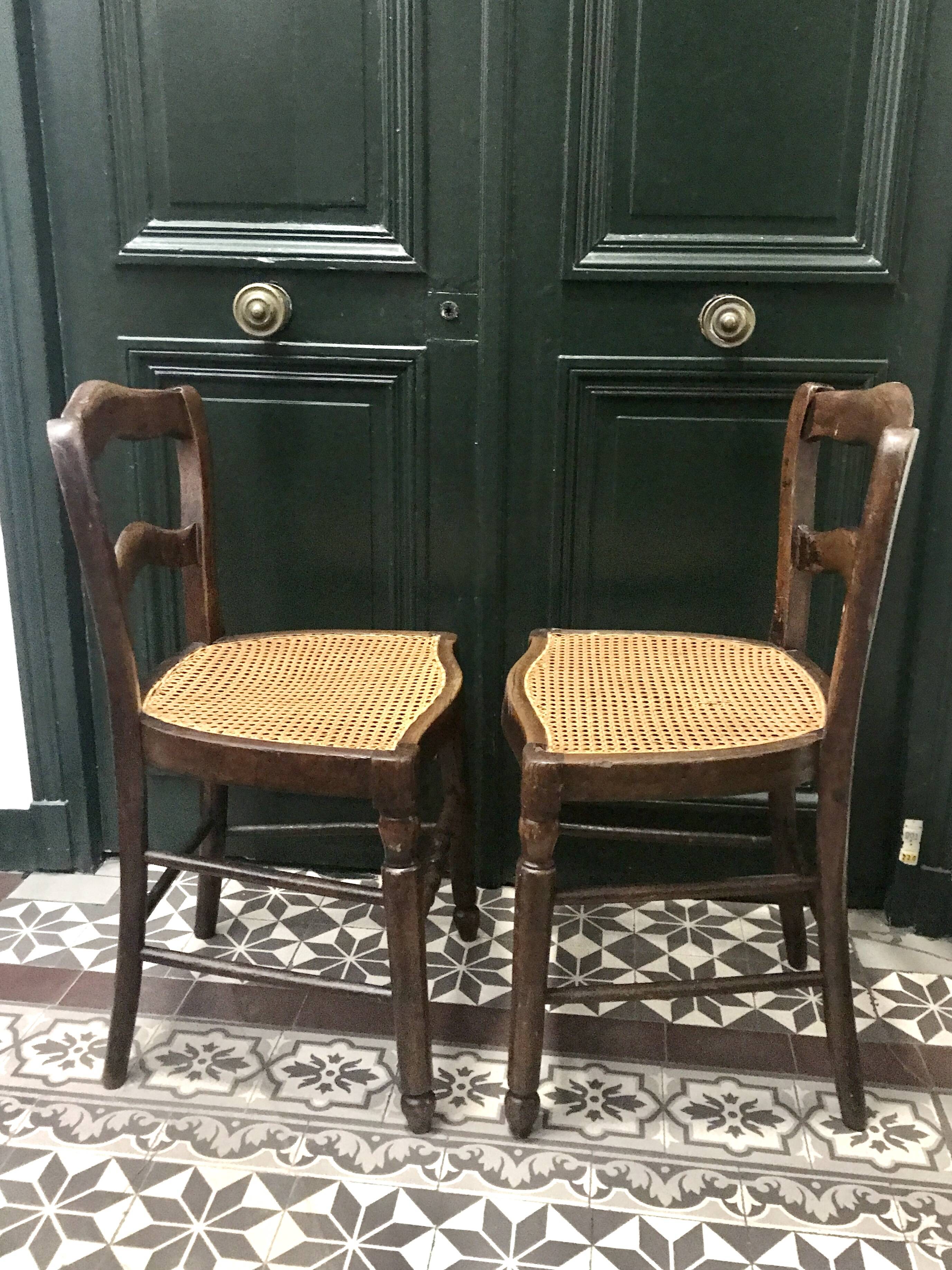 Pair of cane chairs