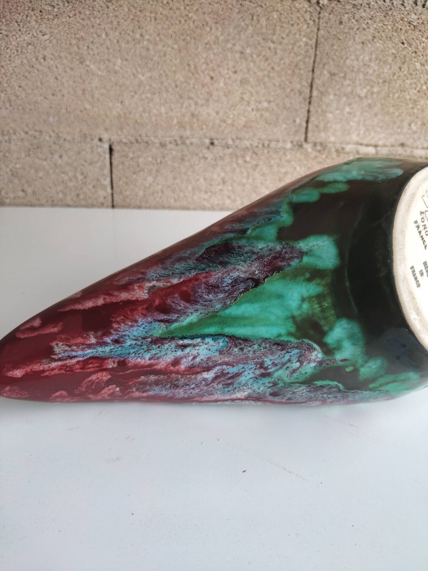 Large sculptural bowl Longwy Tourmalines, France, 1960s
